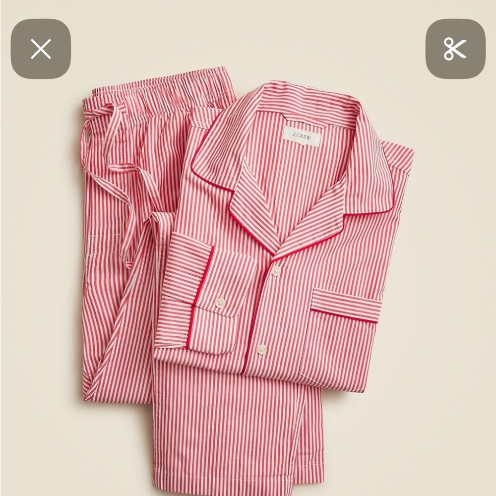 J. Crew ladies’ Red and White Striped Pajama Set